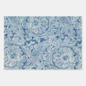 Blue Boho Lace Paisley Pattern Geschenkpapier Set (Vorderseite 2)