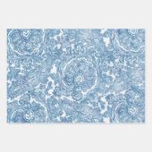 Blue Boho Lace Paisley Pattern Geschenkpapier Set (Vorderseite 2)