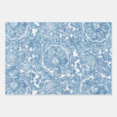 Blue Boho Lace Paisley Pattern Geschenkpapier Set (Vorderseite)