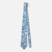 Blue Boho Lace Paisley Pattern Krawatte (Vorderseite)
