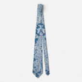 Blue Boho Lace Paisley Pattern Krawatte (Vorderseite)