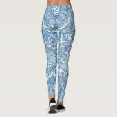 Blue Boho Lace Paisley Pattern Leggings (Rückseite)