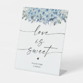 Blue Boho Liebe ist ein süßes Zeichen Sockelschild (Vorderseite)