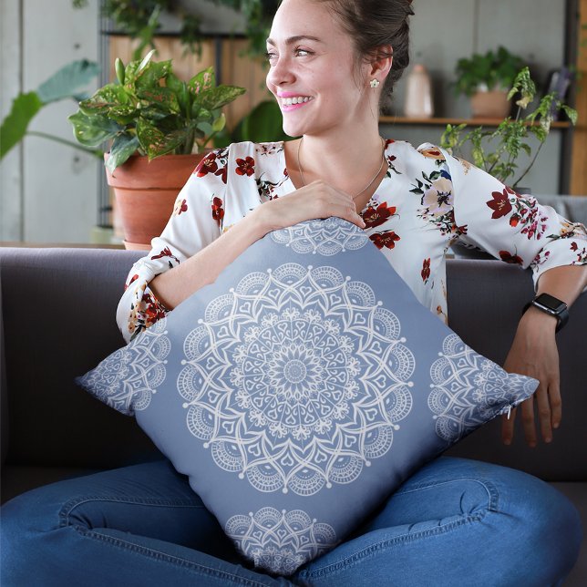 Blue Boho Mandala Kissen (Von Creator hochgeladen)