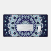 Blue Boho Mandala Schreibtischunterlage (Tastatur & Maus)