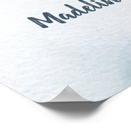 Blue Boho Owl Baby Dusche Poster (Ecke)