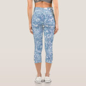 Blue Boho Paisley Pattern Capri Leggings (Rückseite)