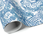 Blue Boho Paisley Pattern Geschenkpapier (Rolleneckpunkt)
