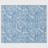 Blue Boho Paisley Pattern Geschenkpapier (Flach)