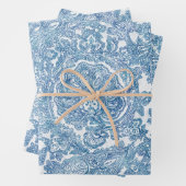Blue Boho Paisley Pattern Geschenkpapier Set (Beispiel)