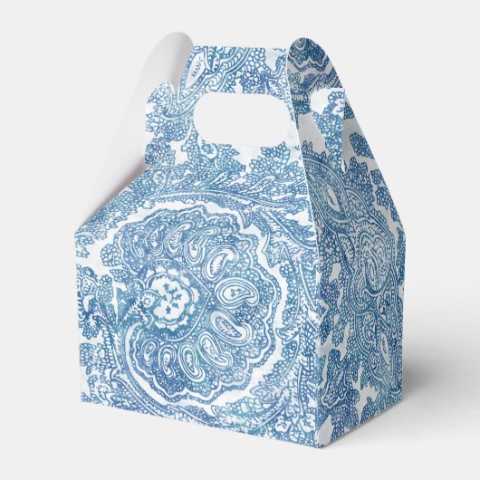 Blue Boho Paisley Pattern Geschenkschachtel (Rückseite)