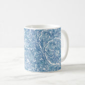 Blue Boho Paisley Pattern Kaffeetasse (VorderseiteRechts)