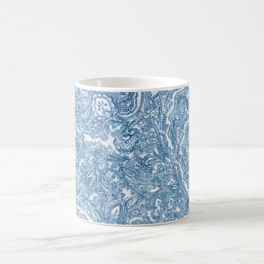 Blue Boho Paisley Pattern Kaffeetasse (Mittel)