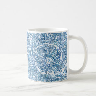 Blue Boho Paisley Pattern Kaffeetasse