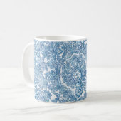 Blue Boho Paisley Pattern Kaffeetasse (Vorderseite Links)