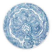 Blue Boho Paisley Pattern Keramikknauf (Vorderseite)