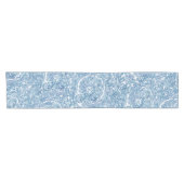 Blue Boho Paisley Pattern Kurzer Tischläufer (Horizontal)