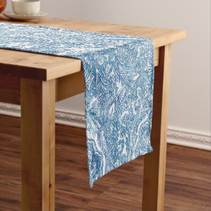 Blue Boho Paisley Pattern Kurzer Tischläufer