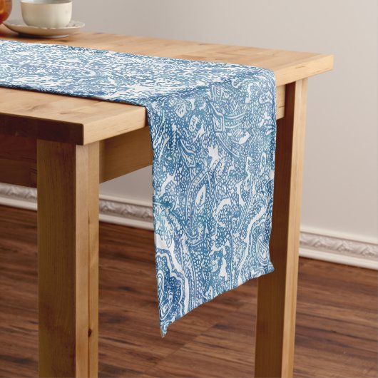 Blue Boho Paisley Pattern Kurzer Tischläufer (Beispiel)