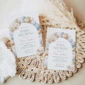 Blue Boho Pampas Grass Arch Boy Baby Dusche Einladung