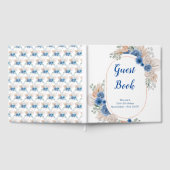 Blue Boho Pampas Grass Birthday Party Gästebuch (Voll)