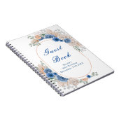 Blue Boho Pampas Grass Birthday Party Guest Book Notizblock (Rechte Seite)