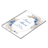 Blue Boho Pampas Grass Birthday Party Guest Book Notizblock (Linke Seite)