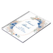 Blue Boho Pampas Grass Bridal Shower Guest  Notizblock (Linke Seite)