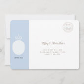 Blue Boho Passport UAWG Wedding Einladung (Rückseite)