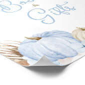 Blue Boho Pumpkin Baby Duschbücher und Geschenke Poster (Ecke)