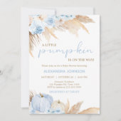 Blue Boho Pumpkin Baby Dusche Einladung (Vorderseite)