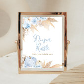 Blue Boho Pumpkin Baby Duwer Windel Raffle Poster