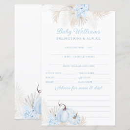 Blue Boho Pumpkin Baby Predictive Game