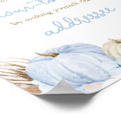 Blue Boho Pumpkin Baby Shower Envelope Station Poster (Ecke)