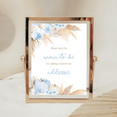 Blue Boho Pumpkin Baby Shower Envelope Station Poster