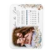 Blue Boho Pumpkins & Driving Floral Calendar & Fot Magnet (Vertikal)
