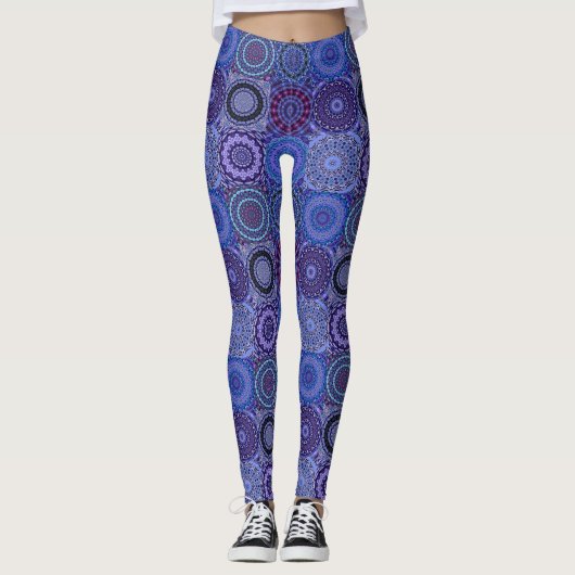 Blue Boho Quilt Leggings (Vorderseite)