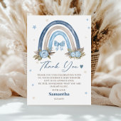 Blue Boho Rainbow Baby Dusche Danke Karte