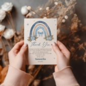 Blue Boho Rainbow Baby Dusche Danke Karte