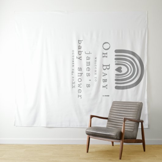 Blue Boho Rainbow Baby Duschvorhang Wandteppich (Beispiel (Horizontal))