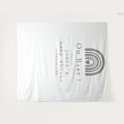 Blue Boho Rainbow Baby Duschvorhang Wandteppich (Vorderseite (Horizontal))