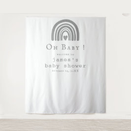 Blue Boho Rainbow Baby Duschvorhang Wandteppich