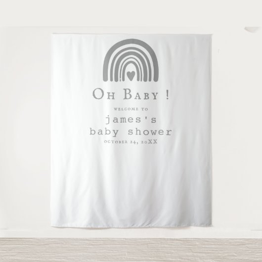 Blue Boho Rainbow Baby Duschvorhang Wandteppich (Vorderseite)