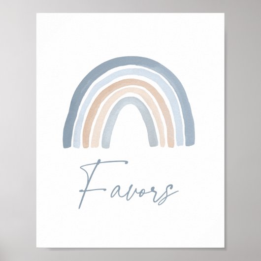 Blue Boho Rainbow Baby Duwer Favorit Schild (Vorne)