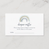 Blue Boho Rainbow Diaper Raffles Tickets Begleitkarte (Vorderseite)