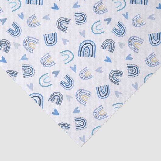 Blue Boho Rainbow Theme Geschenkpapier Seidenpapier (Detail)