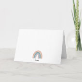 Blue Boho Rainbow Watercolor Dankeschön Karte (Rückseite)