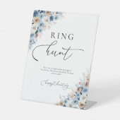 Blue Boho Ring Hunt Sign Sockelschild (Vorderseite)