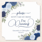 Blue Boho Rose nehmen meine Drink-Hochzeit nicht e Untersetzer (Vorderseite)