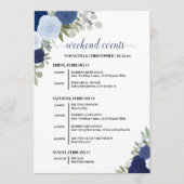 Blue Boho Roses Wedding Events & Timeline Programm (Vorderseite)